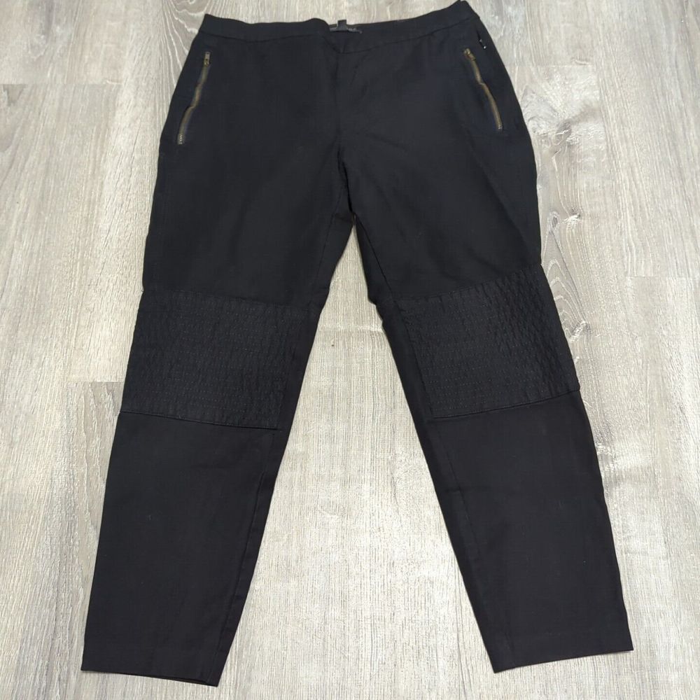 Banana Republic Womens Devon Size 14 black stretchy straight leg pants 483